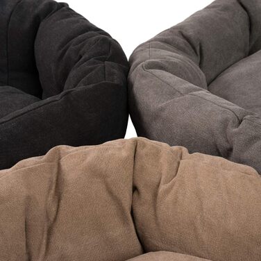 JAMAXX Овальне собаче ліжко з комфортною начинкою, знімний чохол, вінтажний канвасний матеріал, собачий кошик з високими бортиками, розмір S (60x50 см)