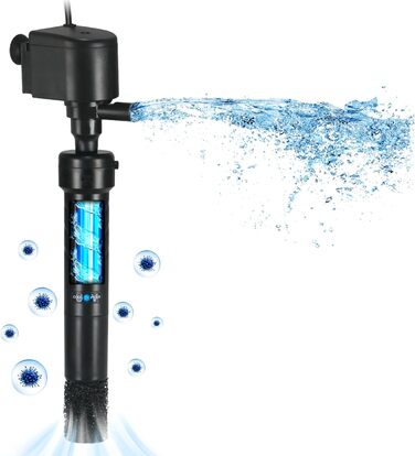 UV-фільтр та водяна помпа для акваріумів 150-380 л, 5 Вт, проти водоростей, 1200 л/год, для холодноводних і тропічних риб