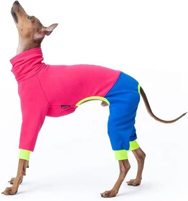 Легкий італійський пуловер для грейхаундів, одяг для віппетов з ніжками, вітрозахисний ролкраг для собак, флісовий комплект для грейхаундів, Lurcher (рожевий, 4XL) 4XL рожевий