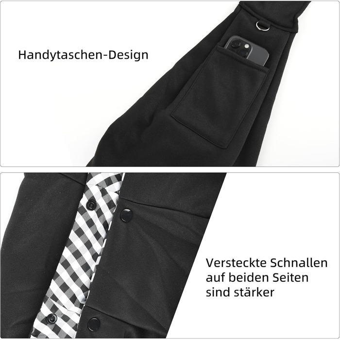 Сумка-переноска для собак Valleycomfy Tragetuch - чорна, до 7 кг