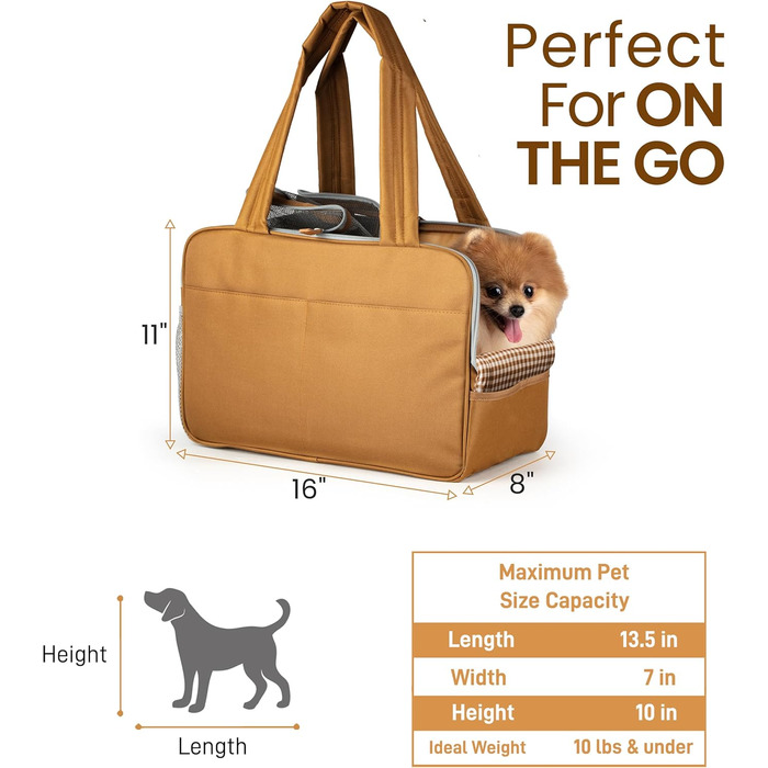 Сумка-переноска для собак та котів – бавовняна, з м'якою підкладкою, з кишенями, дихаюча сітка, зручний ремінь – міцна сумка з поліестеру, легка переноска для тварин, універсальна