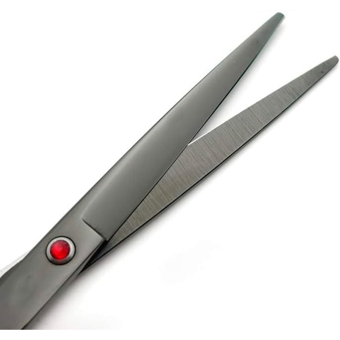 Професійний набір для грумінгу 7 дюймів: ножиці прямі та вигнуті, ножиці для фінальної обробки, гребінець та аксесуари, нержавіюча сталь, ергономічний дизайн, для догляду за тваринами вдома та в салоні, чорний