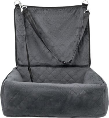 Автокрісло для цуценят та собак | Складане автоліжко | Зручне та безпечне перевезення тварин | Сіре