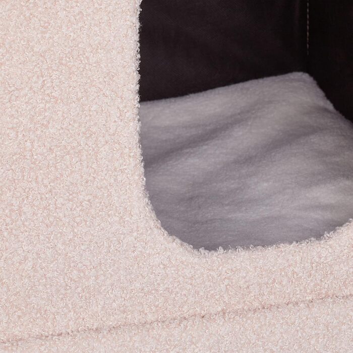 Складний будинок для котів Relaxdays, 2 рівня, 86x75x44 см, з кошиком для зберігання, бежевий