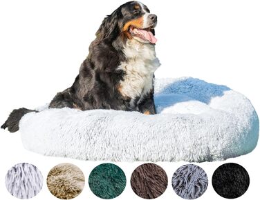 Кругле ліжко для собак та котів, 120 см, сріблясто-сірий колір. Зручне, м'яке, ручної роботи, можна прати.