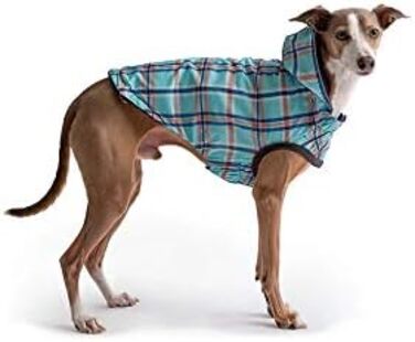 Дощовик для собак GF Pet ElastoFit, водонепроникний, розмір 4XL (довжина спини 38 см), зелений/темно-синій