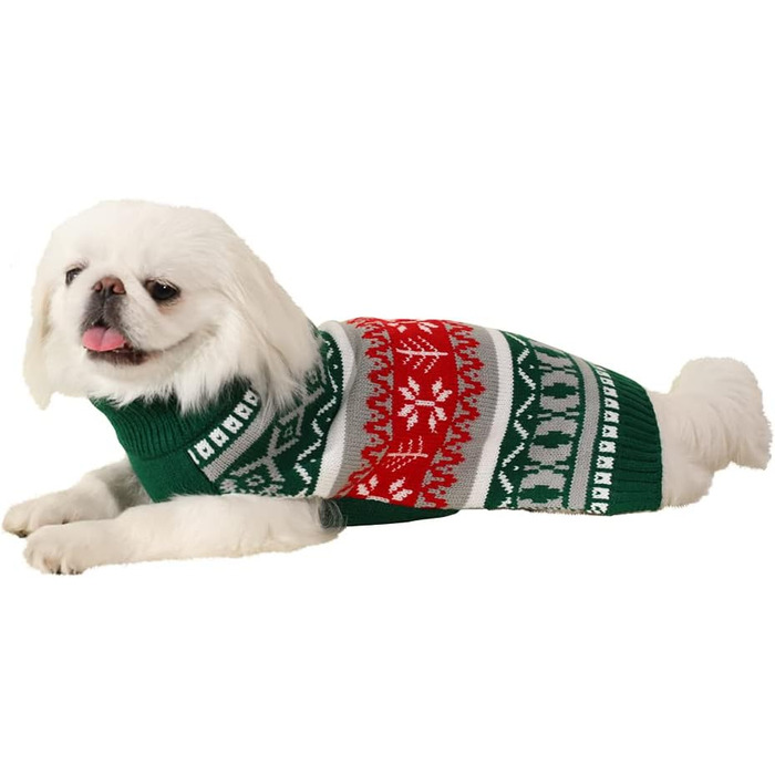 Теплий зимовий светр для собак середніх та великих порід, зелений. М'який, зручний, теплий костюм-светр для собак.