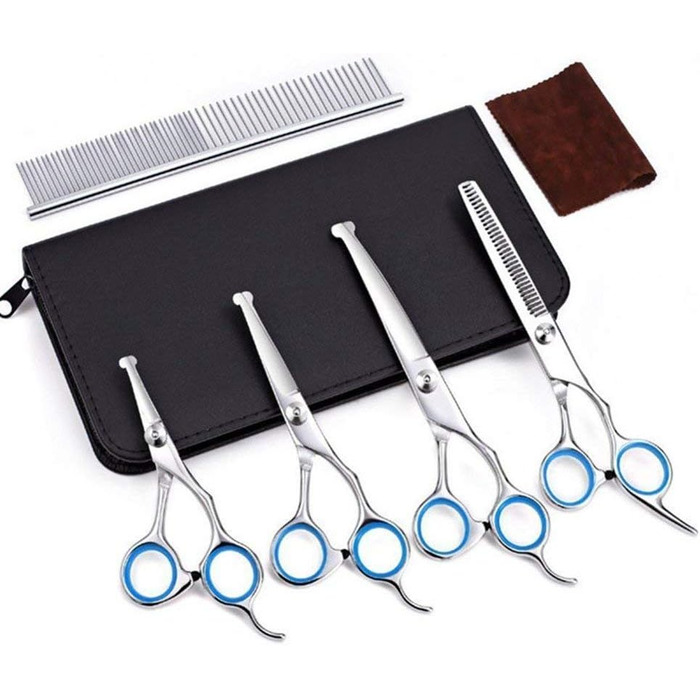 Набір для догляду за шерстю собак та котів, 5 шт., з округлими кінчиками, нержавіюча сталь, для тіла, обличчя, носа, чудовий подарунок для тварин