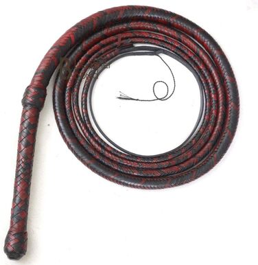 Бич для тренувань з кенгурячої шкіри, 4.6 м, 16 плетінь, для розвитку розривів, спорту, шкіряного живота та шкіряної ролики всередині, червоний та чорний