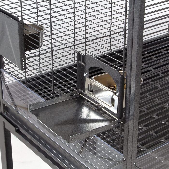 Преміальна клітка для папуг Montana Cages Madeira II, антик, з антипригарним покриттям, 82x54x153 см, 4 металеві годівниці, зоною для посадки та майданчиком для відпочинку