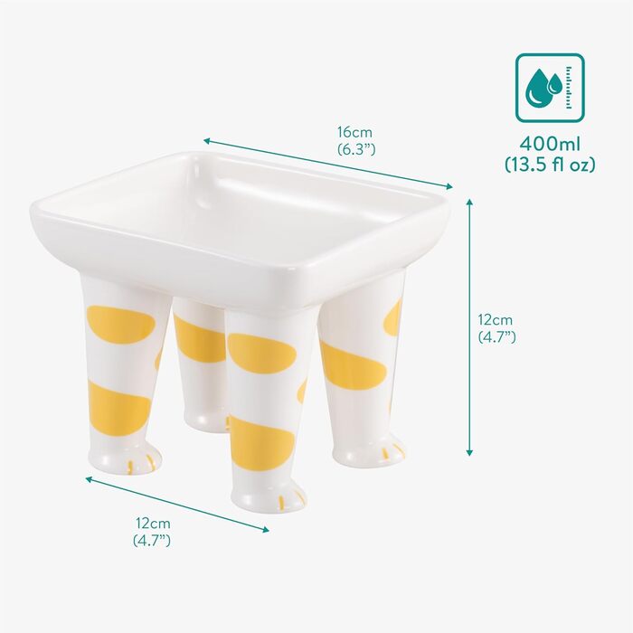 Набір мисок для котів Navaris 2 шт. - 400 мл - підняті миски для котів - станція годування - дизайн лапки