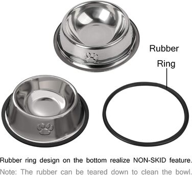 Набір мисок для котів з нержавіючої сталі (3 шт.) - миски для їжі та води для котів та маленьких собак
