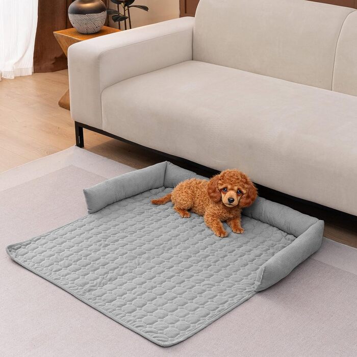 Чохли для дивану LiveGo для домашніх тварин, килимки для лежанок собак, знімні, м'які, сірого кольору (90x90x12 см)