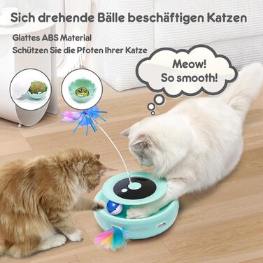 Інтерактивна іграшка для котів GoldenSun 3-в-1: Whack-A-Mole, метелик, м'ячик. USB, 6 насадок, A-білий (зелений)