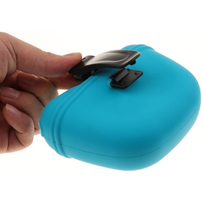 Сумка для дресирування собак з силікону, блакитна. Зручна для винагороди та перенесення ласощів. З кріпленням на ремінь. 3 кольори на вибір.