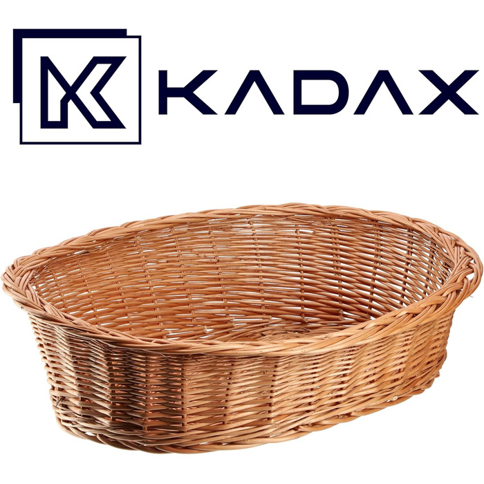 KADAX Лежак для собак і котів з лози, натуральний кошик для домашніх тварин, ліжко для собак і котів, розмір 20x85x67 см