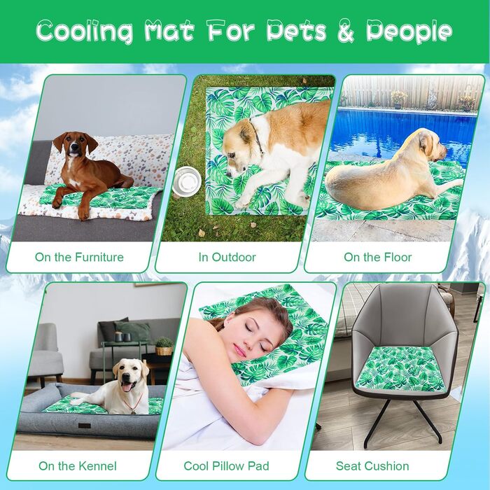 Кілим-охолоджувач для собак та котів Ninonly 50 x 65 см. Самостійно охолоджуючий, з нетоксичним гелем, вологостійкий, для дому та вулиці
