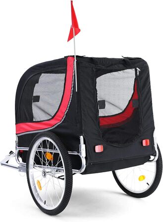 Причіп для велосипеда для собак, складний, червоно-чорний, до 40 кг