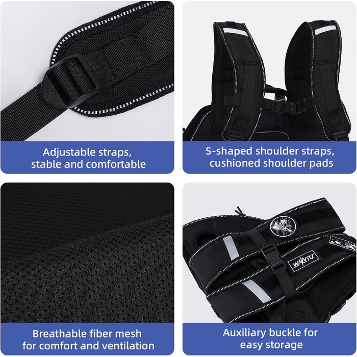 Сумка-переноска та повід для собак, повід для собак з підтримкою, регульовані, дихаючі, м'які ремені для собак, ідеально підходить для собак з обмеженими можливостями, розмір M (4–8) кг, чорний