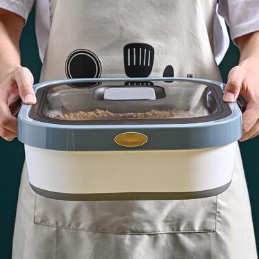 Контейнер для корму для тварин, 10 кг, складаний, герметичний, сірий. Підходить для котячого та собачого корму, ласощів, гранул