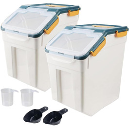 Контейнер для зберігання корму для собак AnRui, 13,6 кг, блакитний, з герметичним кришкою, для корму котів, зерна, мюслі, круп, борошна, органайзер