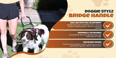 Ручка-поводок Doggie Stylz для службових собак, міцна шлейка-гід для дресирування та мобільності, аксесуар для собак, доступна в 3 розмірах, нашивки окремо