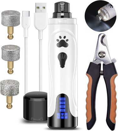 Електричний точило для собачих кігтів YABIFE - тихе точило для собак та котів, 3 швидкості