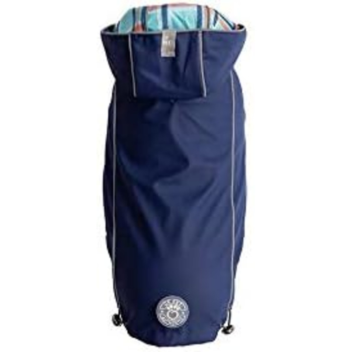 Дощовик для собак GF Pet ElastoFit, водонепроникний, розмір 4XL (довжина спини 38 см), зелений/темно-синій