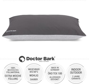 М'яке ліжко для собак великих порід Doctor Bark GreenLabel - ліжко-подушка, зелений колір, велике (L), знімний чохол, легко миється