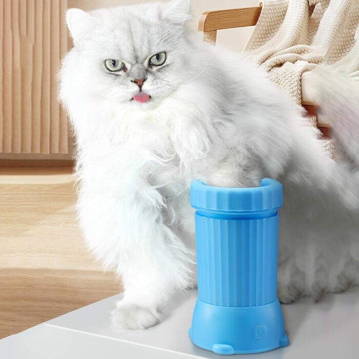 Автоматичний мийник лап для собак | USB-зарядний пристрій | Для середніх та великих порід собак, цуценят та котів (блакитний)