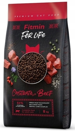 Сухий корм для котів Fitmin For Life Castrate Beef (для кастрованих), яловичина, 8 кг