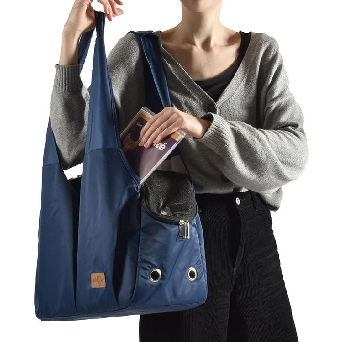 Сумка-переноска для котів та собак (45x18x30 см) – Katzentragetasche, Beige