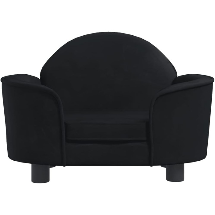 Крісло-ліжко для собак та котів, чорне, 66x40x45 см, м'яке, з велюру для дому