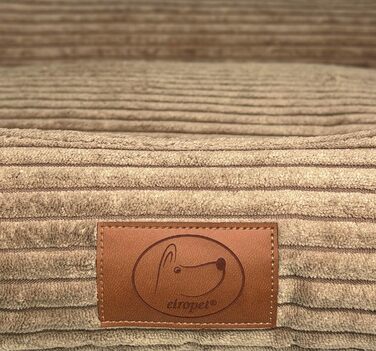 Ортопедичне ліжко для собак Elropet з м'якого корду, кошик для собак XS/S/M/L/XL/XXL (145x110x30 см), Cappuccino