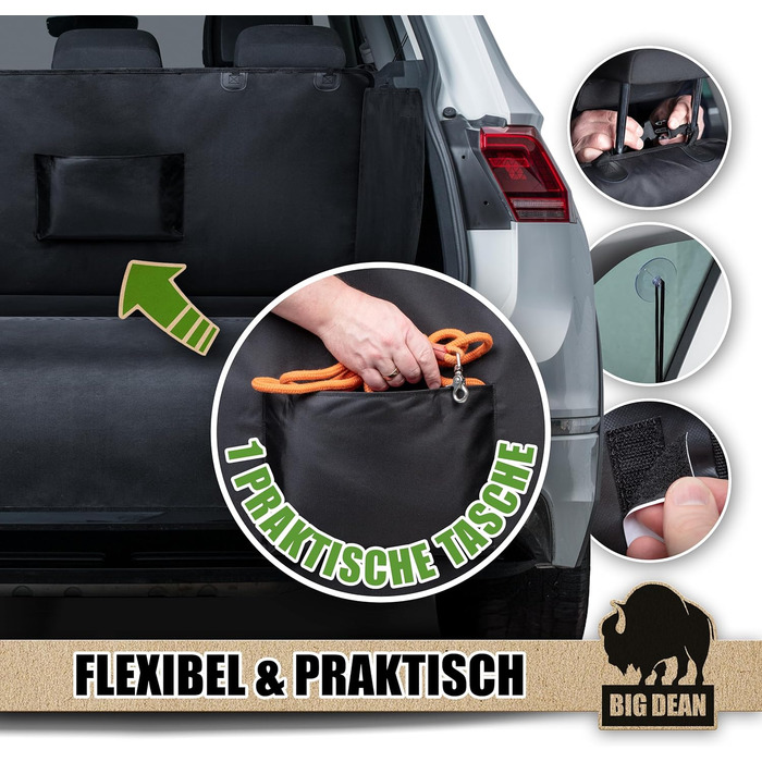 Захисна килимок у багажник BigDean для собак та багажу з захистом бокових стінок та бампера – водонепроникний та брудовідштовхуючий