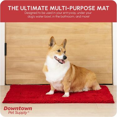Мікрофібровий килимок для собак My Doggy Place, червоний, 78,7x50,8 см, для витирання брудних лап, швидковбирний, швидкосохнучий, можна прати та сушити в машинці