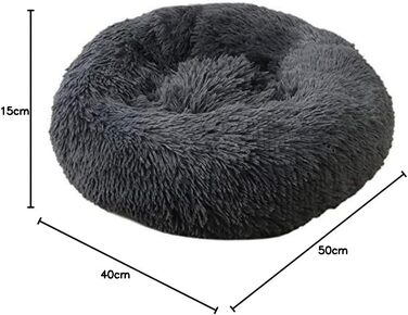 Крісло-лежанка для собак та котів Astorpet Super Donut, зручне та миється, розмір M, темно-сірий