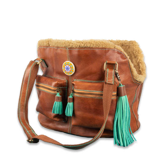 Сумка-переноска для собак Dog with a Mission, шкіряна, універсального розміру 32x20x27 см