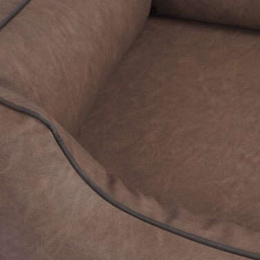 Лягу для собак Knuffelwuff Henderson з штучної шкіри з мармуровим ефектом XXL, 120 x 85 см - знімний чохол - легко чистити - для великих, середніх та маленьких собак (Коричневий, L 120 x W 85 x H 25 см)