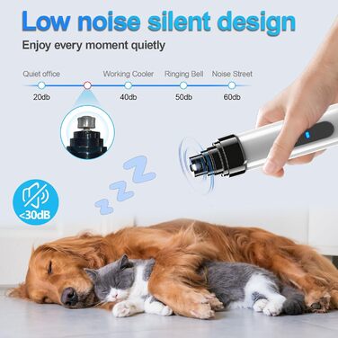 Електричний точило для собачих кігтів Silent Groom Pro - 3 насадки