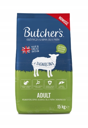 Сухий корм для собак Butcher's Original з ягнятиною, 15 кг