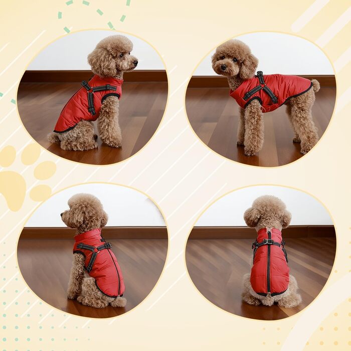 Водонепроникний собачий плащ з шлейкою, зимова тепла флісова куртка для середніх та великих собак, світловідбиваючий вітрозахисний собачий костюм (оливковий, M) Оливковий – L