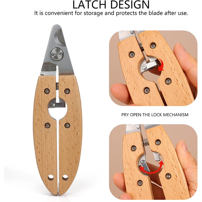 Кліпер для обрізання кігтів собак: ергономічний, з дерев'яною ручкою та захистом від затискання | Безпечний інструмент для догляду за домашніми тваринами