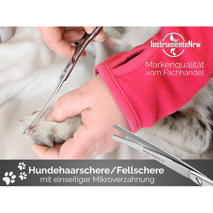 Ножиці для собак з вигнутим лезом - професійні ножиці для грумінгу собак з мікро-дрібною зубчастим лезом