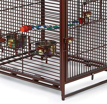 Клітка для птахів Midwest Poquito, 48 x 39,5 x 60 см, з жердками та годівницями з нержавіючої сталі, Платина (Рубіново-червоний)