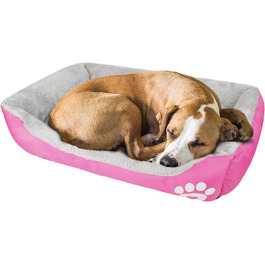 Крісло-ліжко для собак Lucky 70см, рожеве: м'яке та зручне, для середніх собак, можна прати