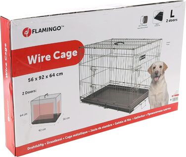 Клітка для собак Flamingo DRAHTKÄFIG EBO, металева, колір тауп, розмір L 56x92x64 см