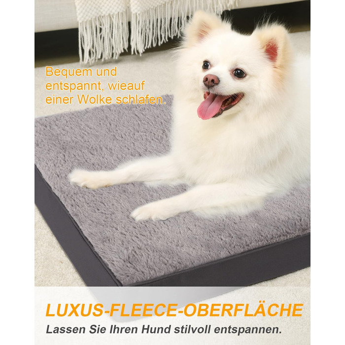 Ортопедичне ліжко для собак середнього розміру, 90x57 см, знімний чохол, двостороннє, темно-сіре