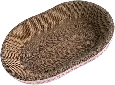 Котячий когтеточка з картону овальної форми, ігровий центр для котів, стильний лежак, 57x39x9.5 см