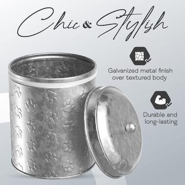 Amici Pet металевий контейнер для корму для цуценят, середній, 10 oz, оцинкований